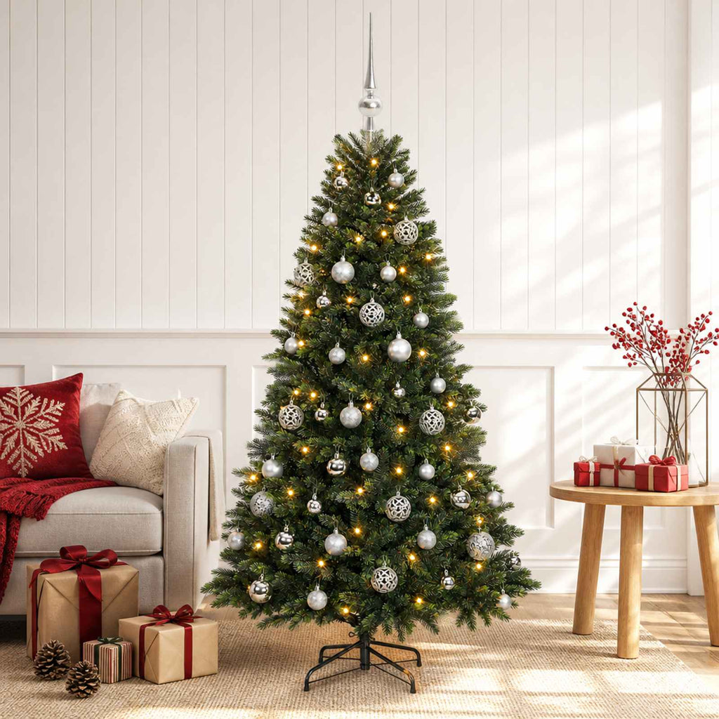 vidaXL Sztuczna choinka z bombkami 120 cm 150 LED Ciepła biel