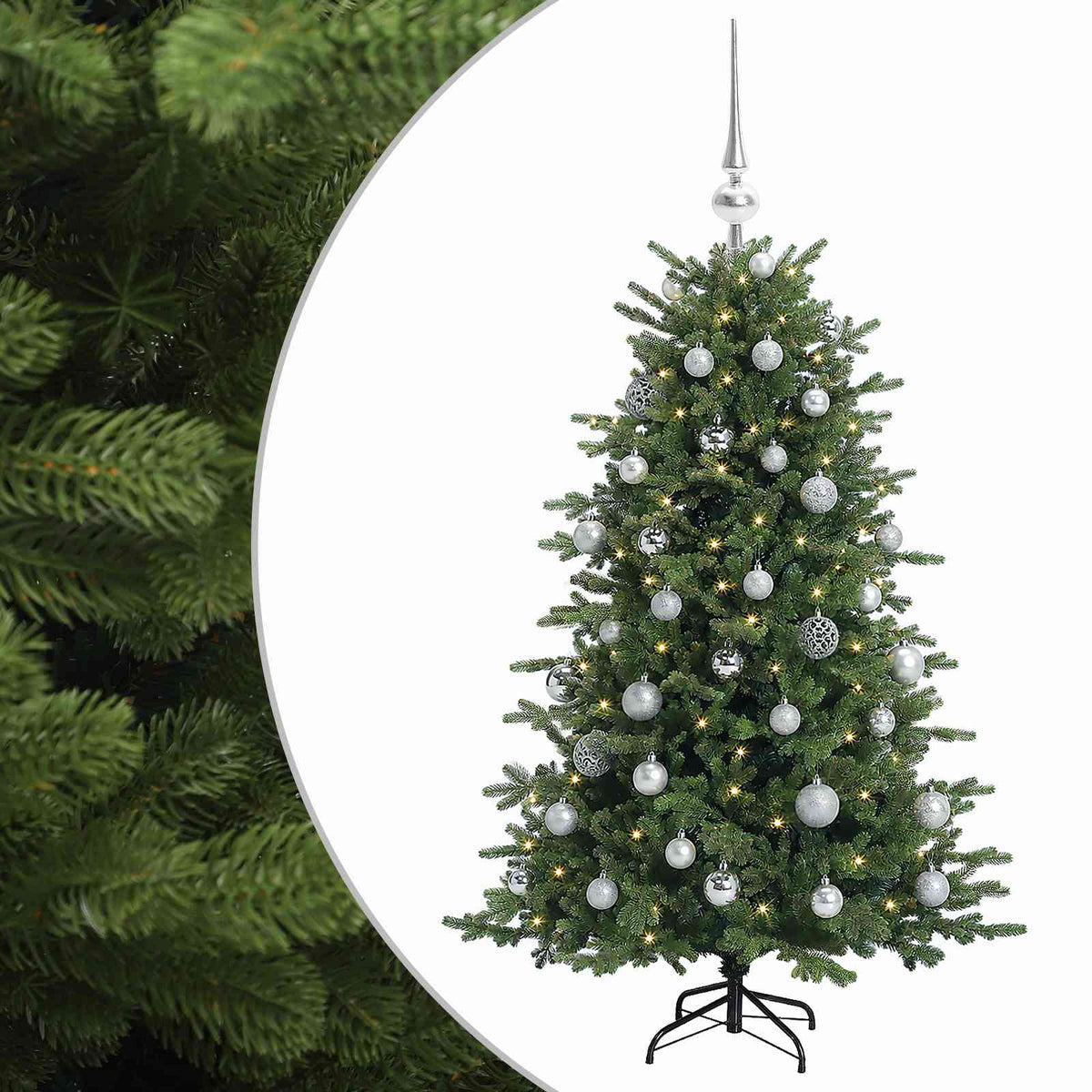 vidaXL Sztuczna choinka z bombką 150 cm 150 LED Ciepła biel