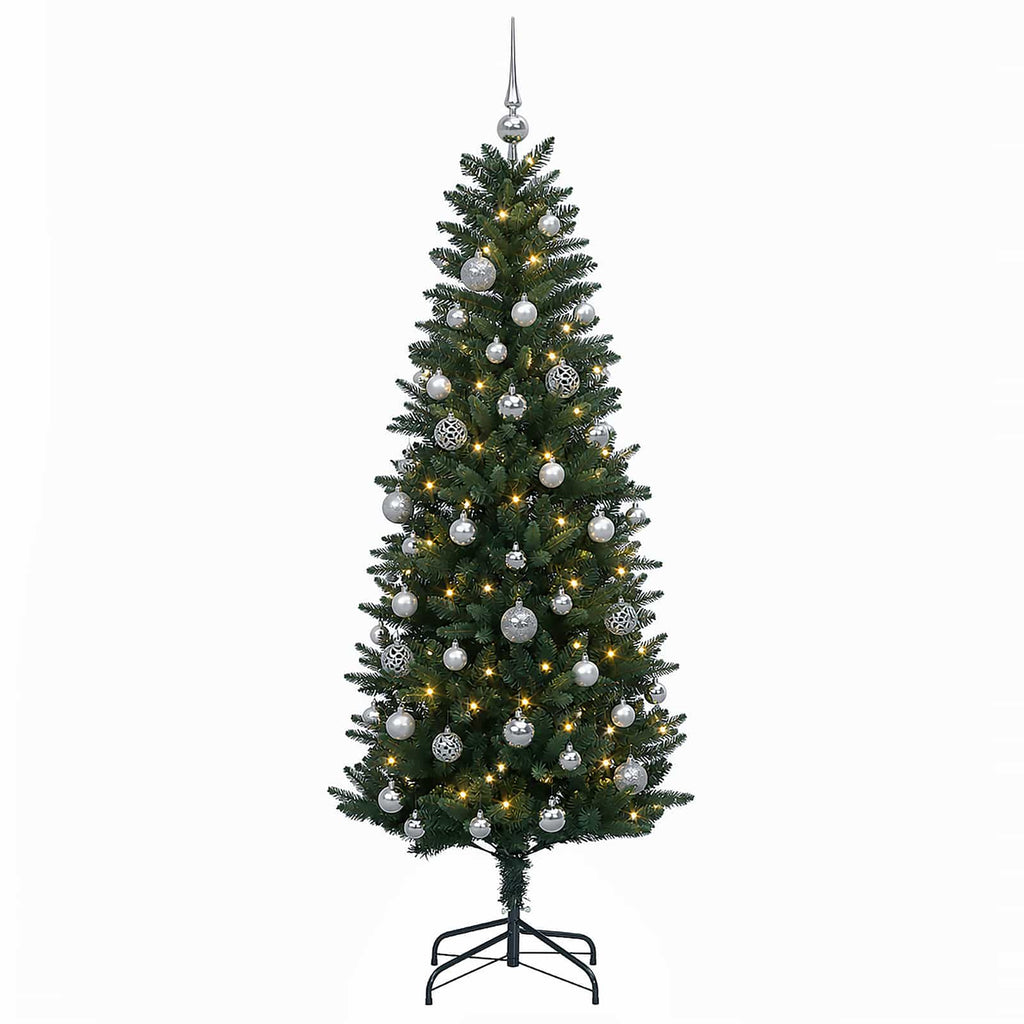vidaXL Sztuczna choinka z bombkami 120 cm 150 LED Ciepła biel PE i PVC
