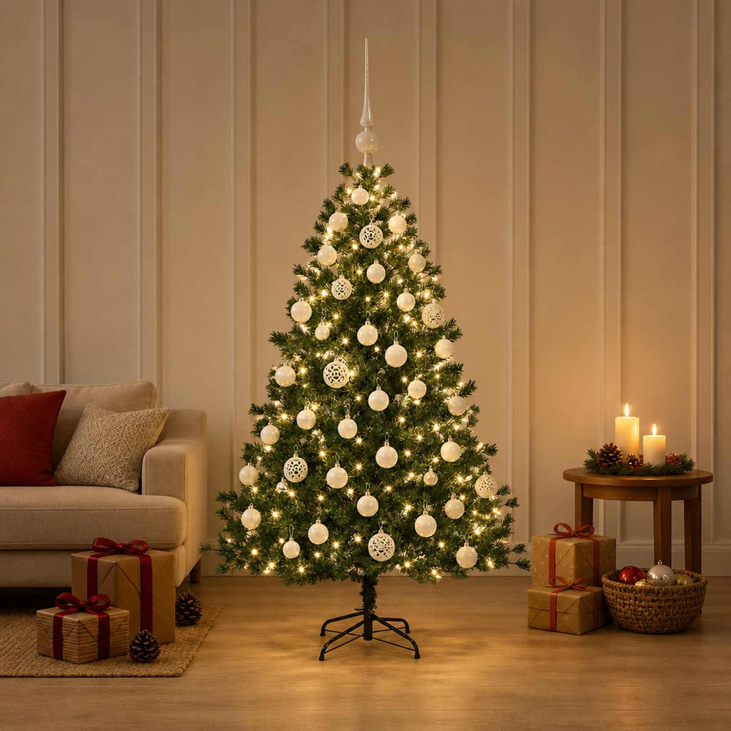 vidaXL Sztuczna choinka z bombką 150 cm 150 LED Ciepła biel