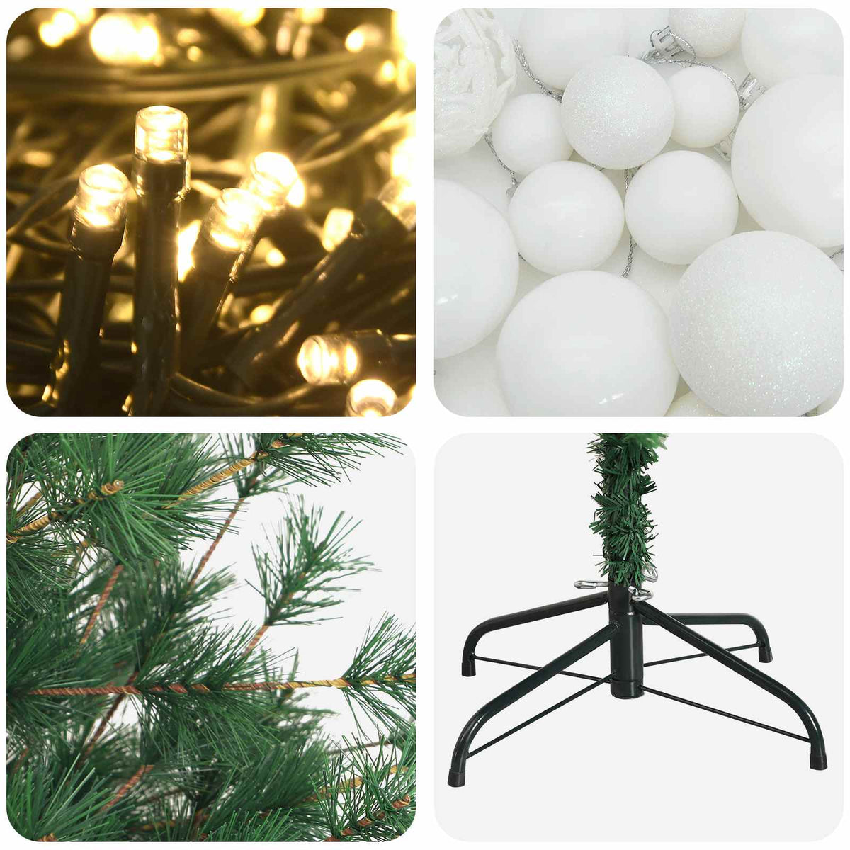 vidaXL Sztuczna choinka z bombką 150 cm 150 LED Ciepła biel