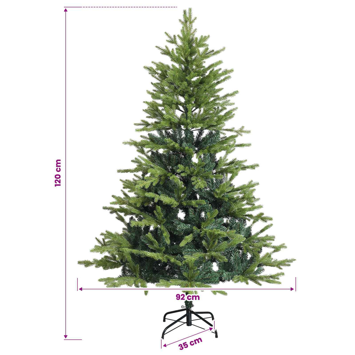 vidaXL Sztuczna choinka z bombkami 120 cm 150 LED Ciepła biel