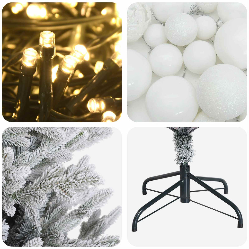 vidaXL Sztuczna choinka z bombką 150 cm 150 LED Ciepła biel