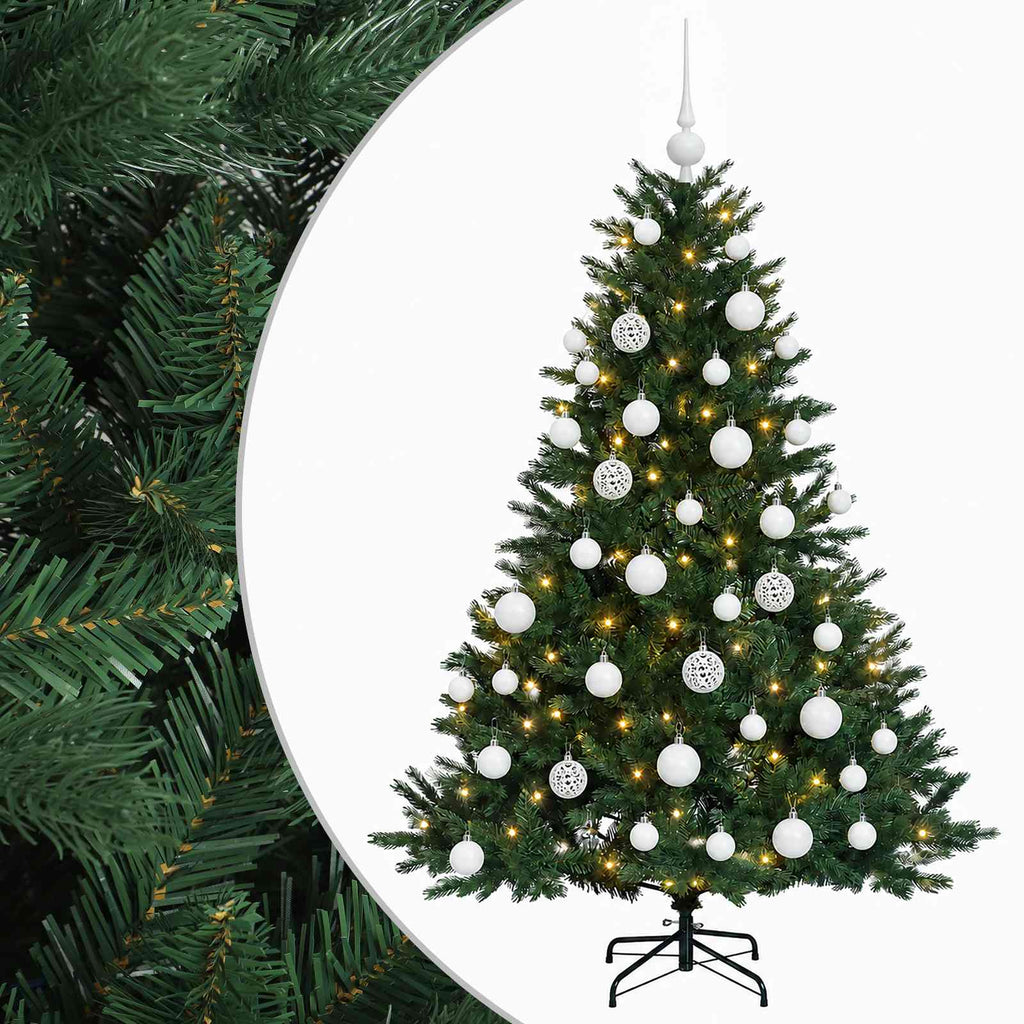 vidaXL Sztuczna choinka z bombką 120 cm 150 LED Ciepła biel