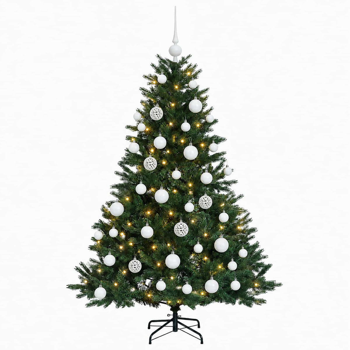 vidaXL Sztuczna choinka z bombką 120 cm 150 LED Ciepła biel