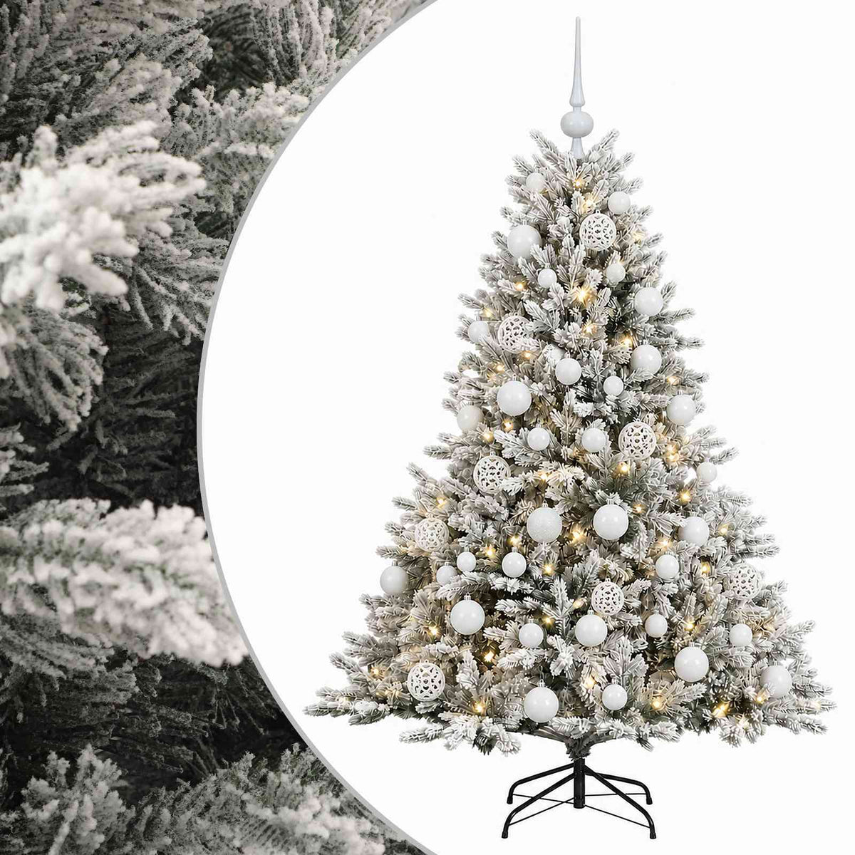 vidaXL Sztuczna choinka z bombką 120 cm 150 LED Ciepła biel