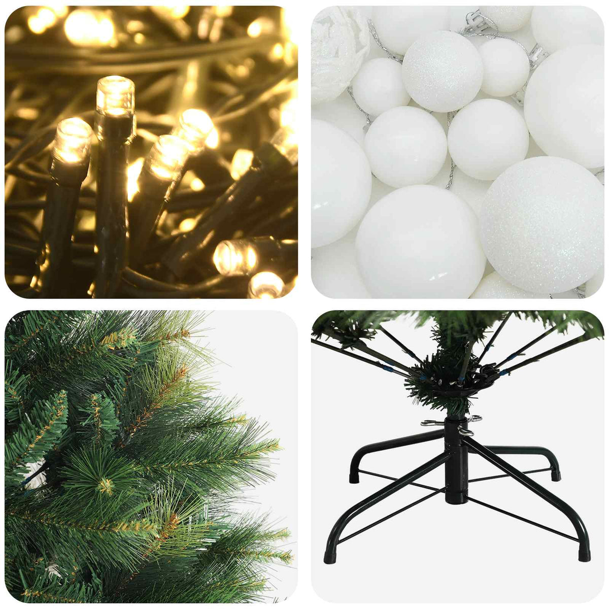 vidaXL Sztuczna choinka z bombką 120 cm 150 LED Ciepła biel