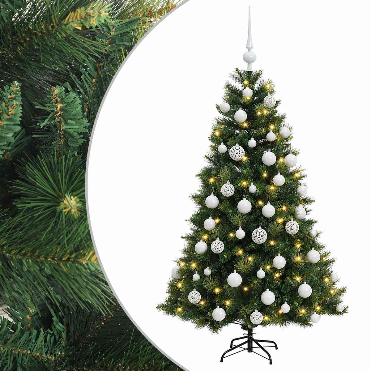 vidaXL Sztuczna choinka z bombką 120 cm 150 LED Ciepła biel