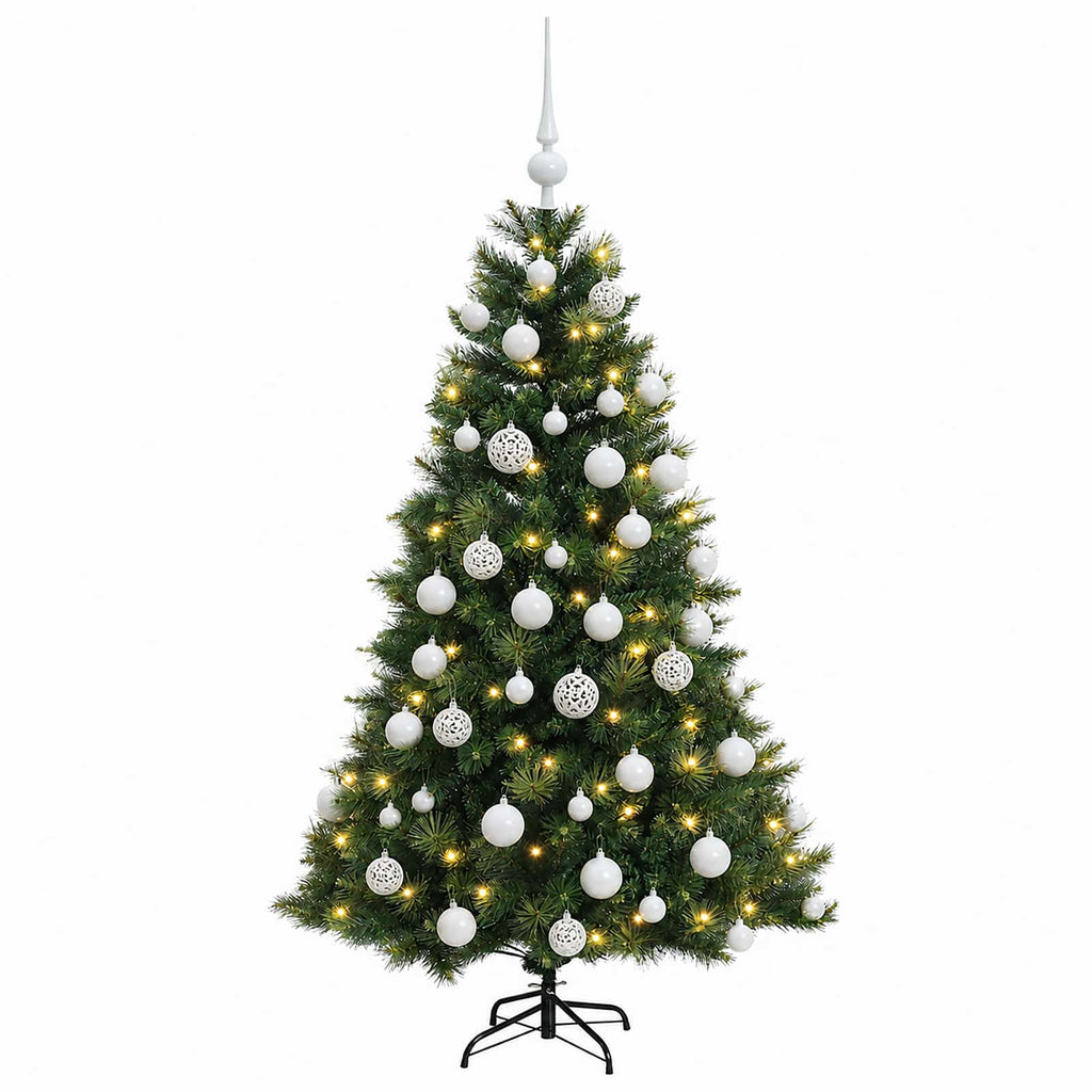 vidaXL Sztuczna choinka z bombką 120 cm 150 LED Ciepła biel