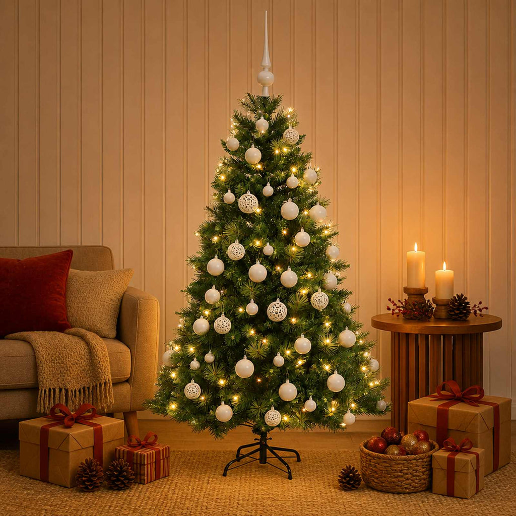 vidaXL Sztuczna choinka z bombką 150 cm 150 LED Ciepła biel