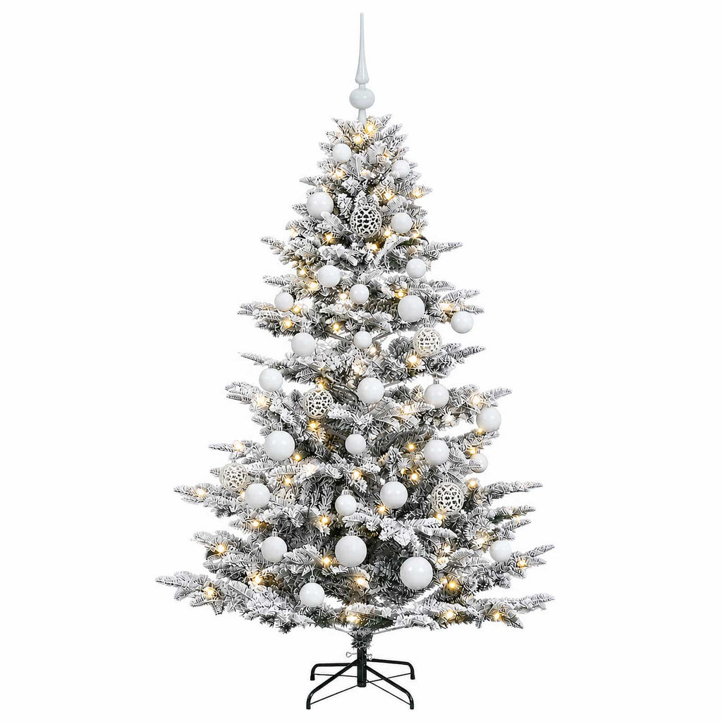 vidaXL Sztuczna choinka z bombką 150 cm 150 LED Ciepła biel PE i PVC