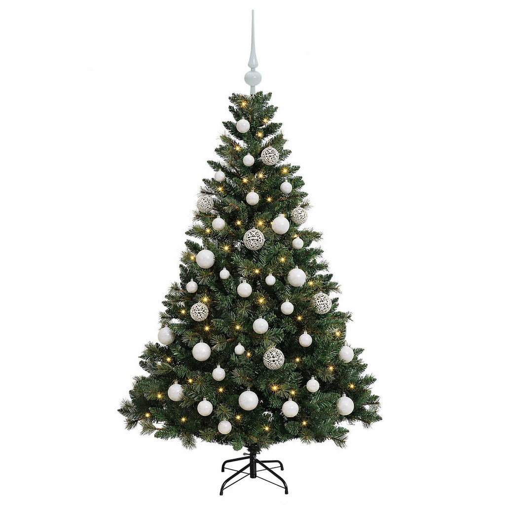 vidaXL Sztuczna choinka z bombkami 150 cm 150 LED Ciepła biel