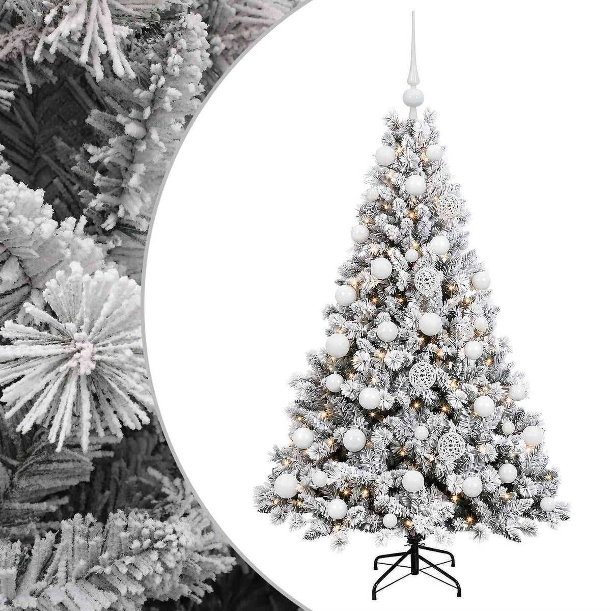 vidaXL Sztuczna choinka z bombkami 120 cm 150 LED Ciepła biel