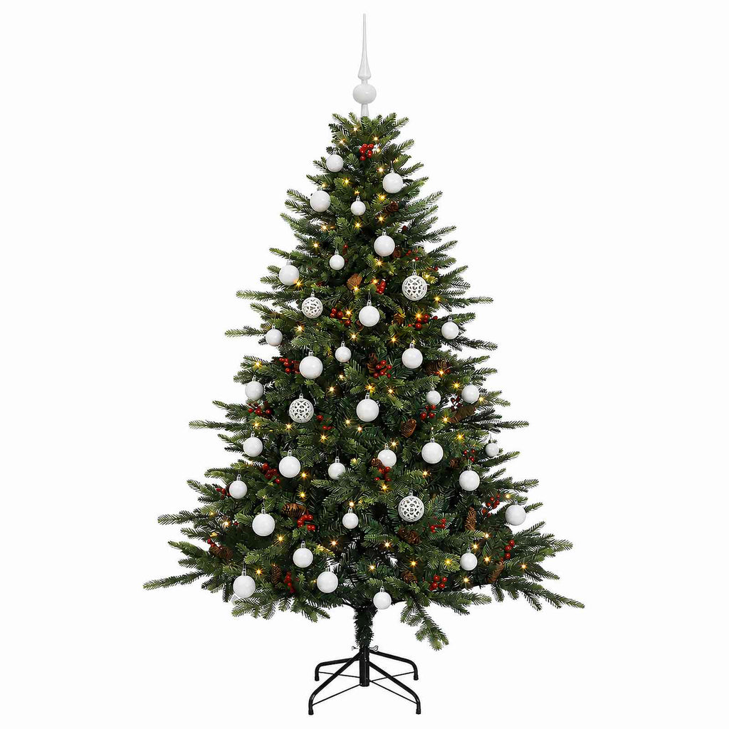 vidaXL Sztuczna choinka z bombką 150 cm 150 LED Ciepła biel