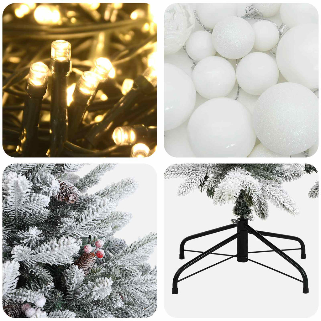 vidaXL Sztuczna choinka z bombką 150 cm 150 LED Ciepła biel