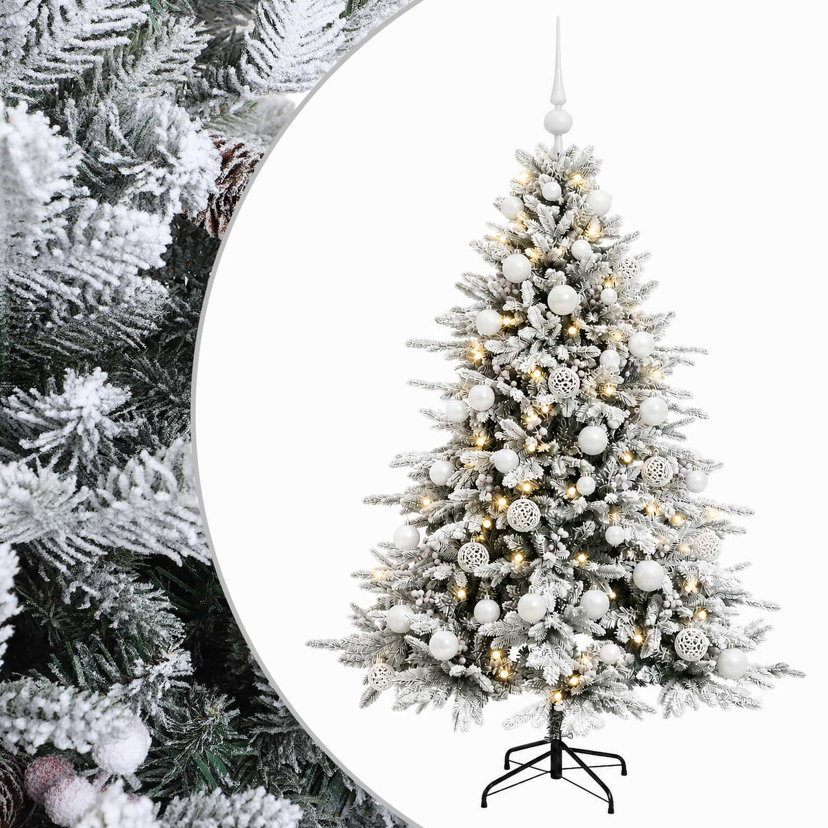 vidaXL Sztuczna choinka z bombką 150 cm 150 LED Ciepła biel