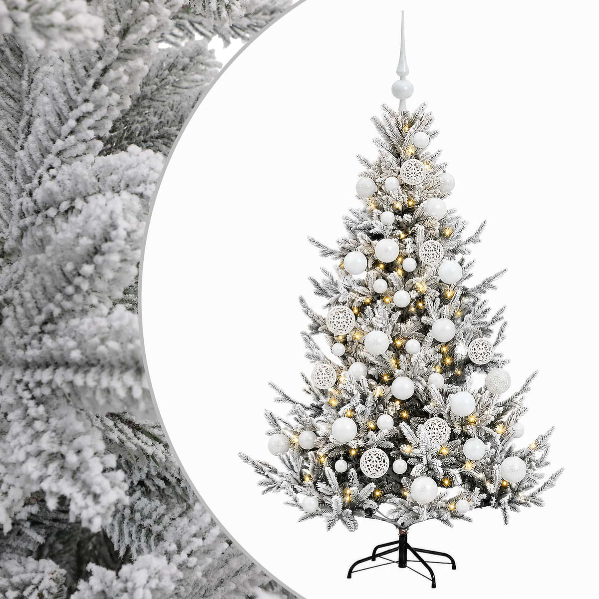 vidaXL Sztuczna choinka z bombką 150 cm 150 LED Ciepła biel