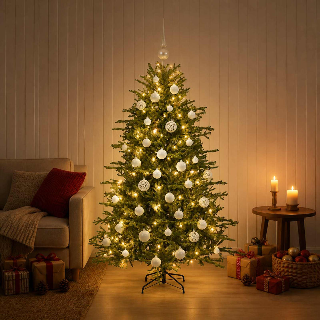 vidaXL Sztuczna choinka z bombką 150 cm 150 LED Ciepła biel