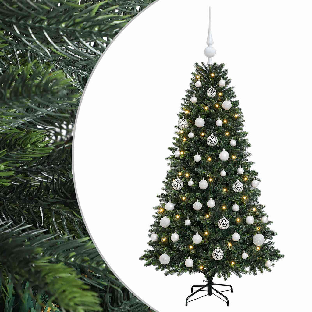 vidaXL Sztuczna choinka z bombkami 120 cm 150 LED Ciepła biel