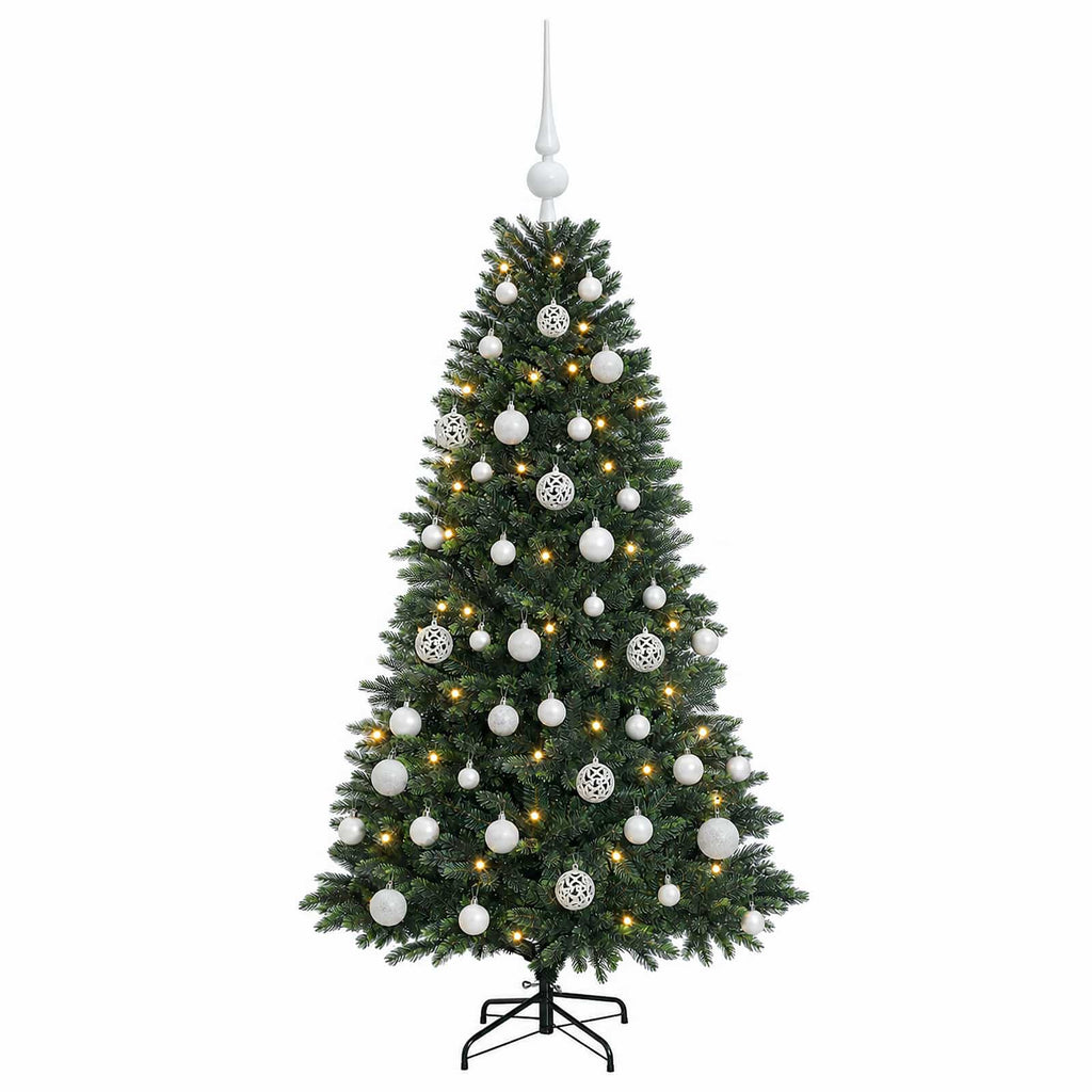vidaXL Sztuczna choinka z bombkami 120 cm 150 LED Ciepła biel