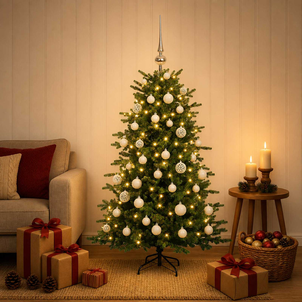 vidaXL Sztuczna choinka z bombką 150 cm 150 LED Ciepła biel