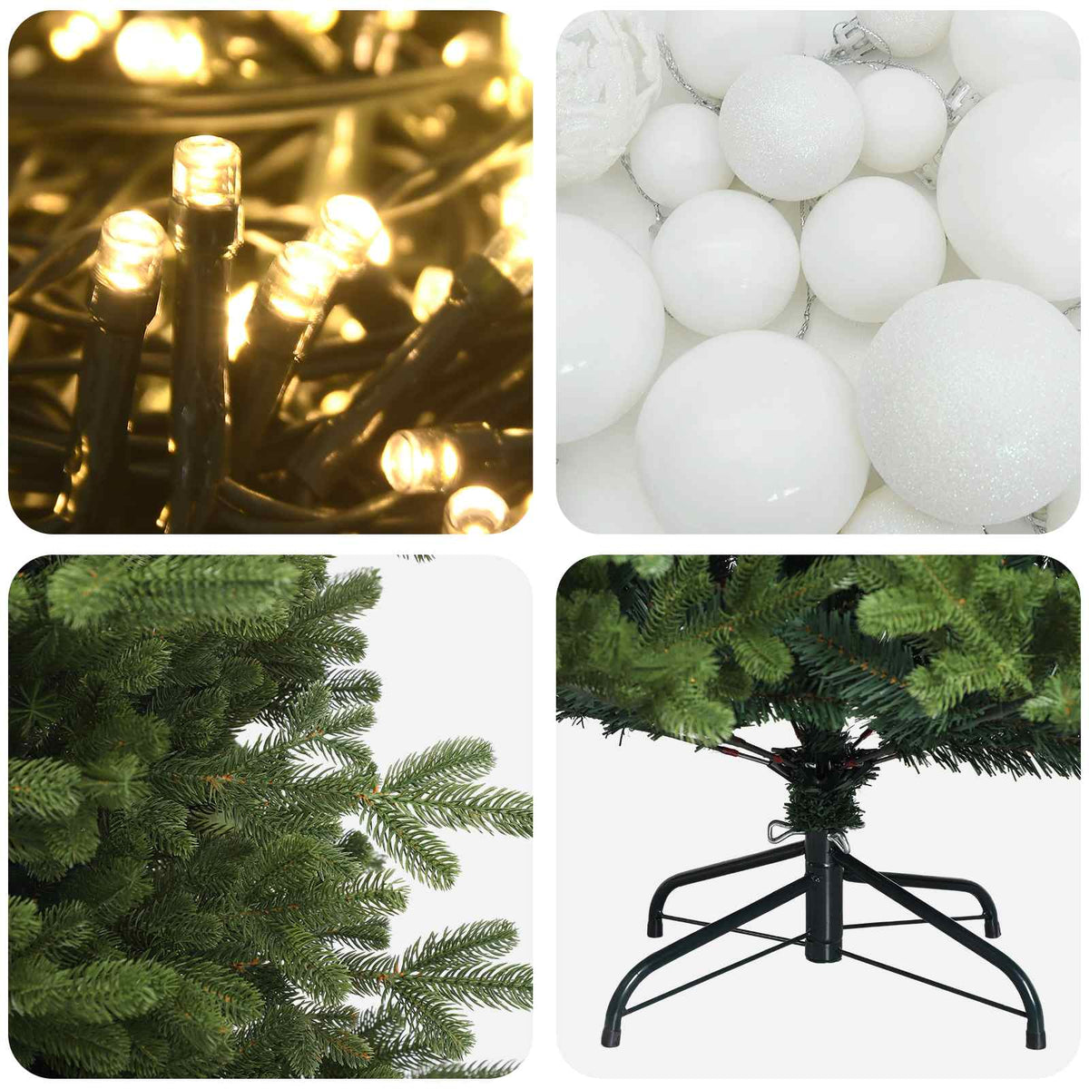 vidaXL Sztuczna choinka z bombką 150 cm 150 LED Ciepła biel