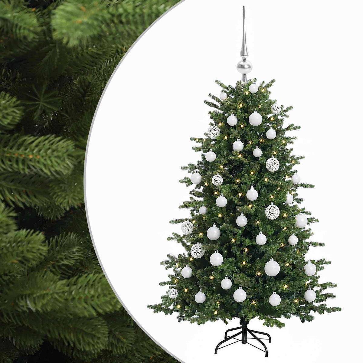 vidaXL Sztuczna choinka z bombką 150 cm 150 LED Ciepła biel