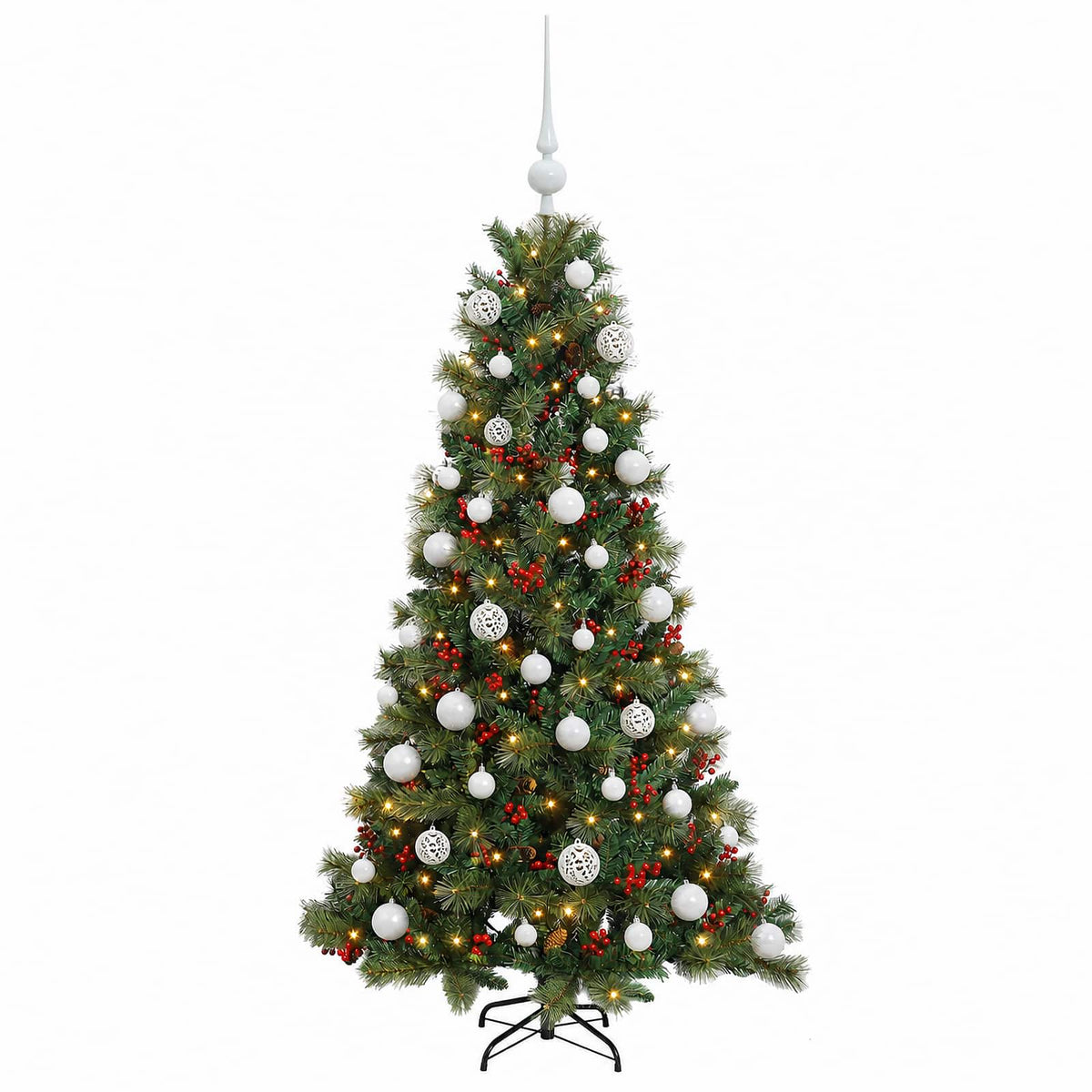 vidaXL Sztuczna choinka z bombką 150 cm 150 LED Ciepła biel