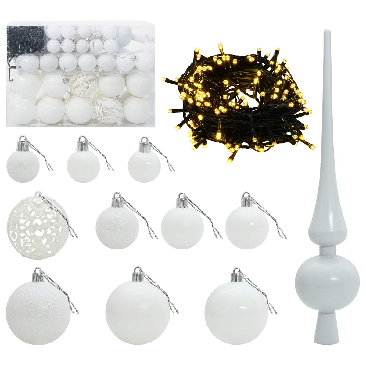 vidaXL Sztuczna choinka z bombką 150 cm 150 LED Ciepła biel