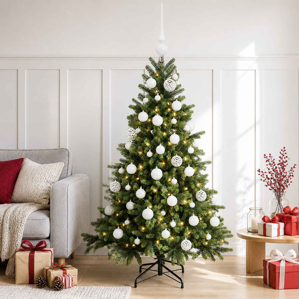 vidaXL Sztuczna choinka z bombką 150 cm 150 LED Ciepła biel