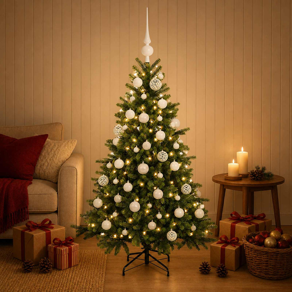 vidaXL Sztuczna choinka z bombką 150 cm 150 LED Ciepła biel
