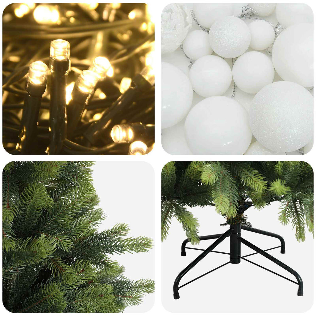 vidaXL Sztuczna choinka z bombką 150 cm 150 LED Ciepła biel