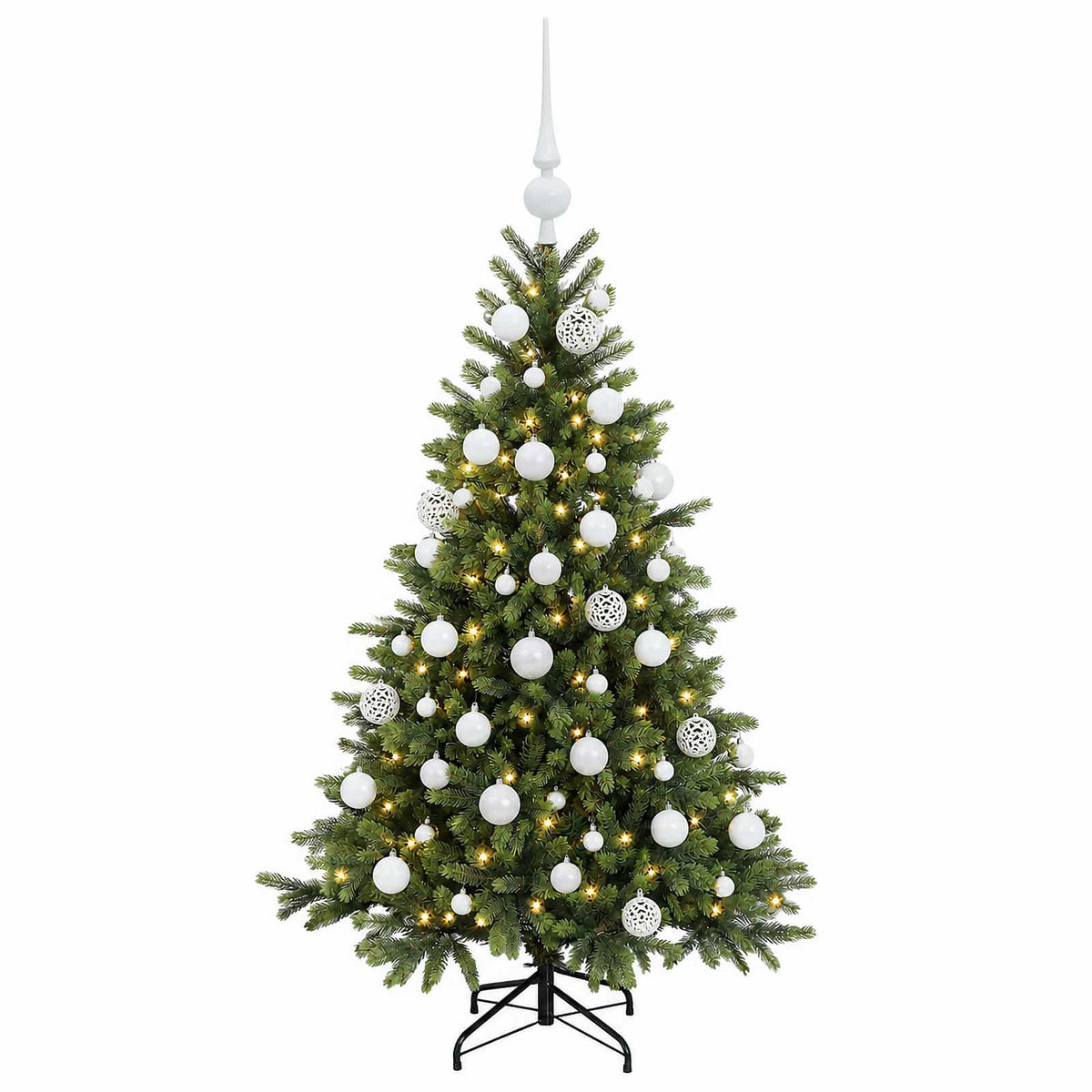 vidaXL Sztuczna choinka z bombką 150 cm 150 LED Ciepła biel