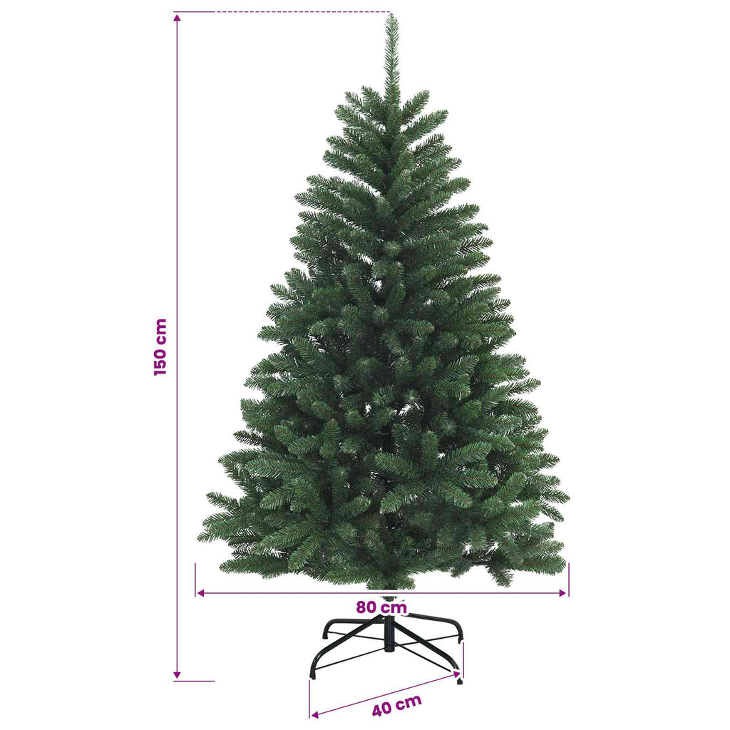 vidaXL Sztuczna choinka, średniozielona, z bombkami 150 cm 150 LED