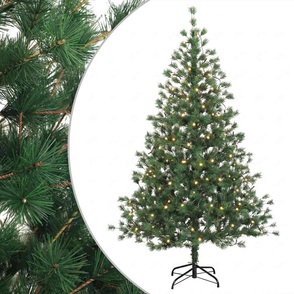 vidaXL Sztuczna choinka z zawiasami 210 cm 300 LED Ciepła biel