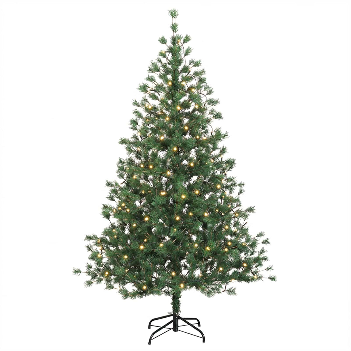 vidaXL Sztuczna choinka z zawiasami 210 cm 300 LED Ciepła biel