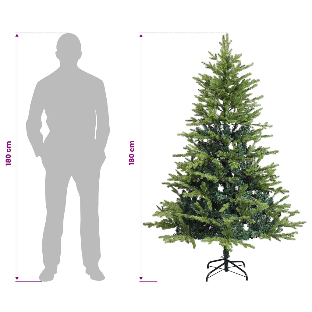 vidaXL Sztuczna choinka z zawiasami 180 cm 300 LED Ciepła biel