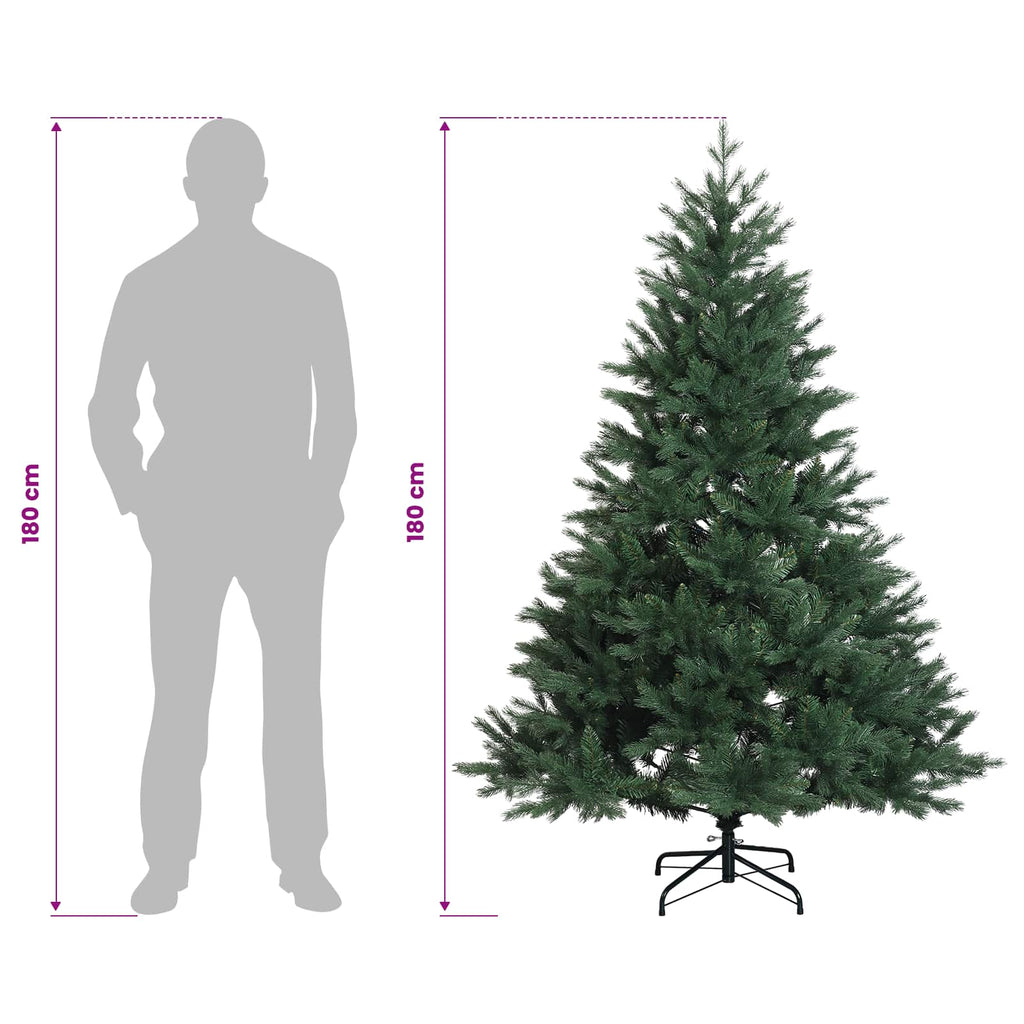 vidaXL Sztuczna choinka z zawiasami 180 cm 300 LED Ciepła biel