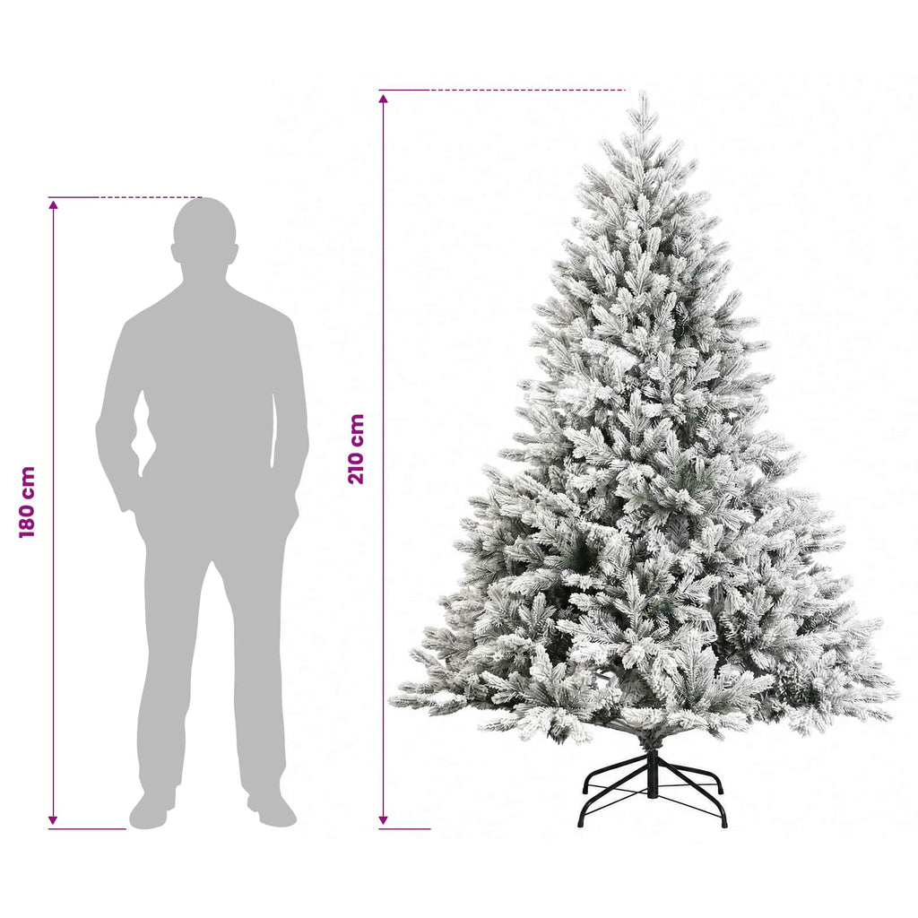 vidaXL Sztuczna choinka z zawiasami 210 cm 300 LED Ciepła biel