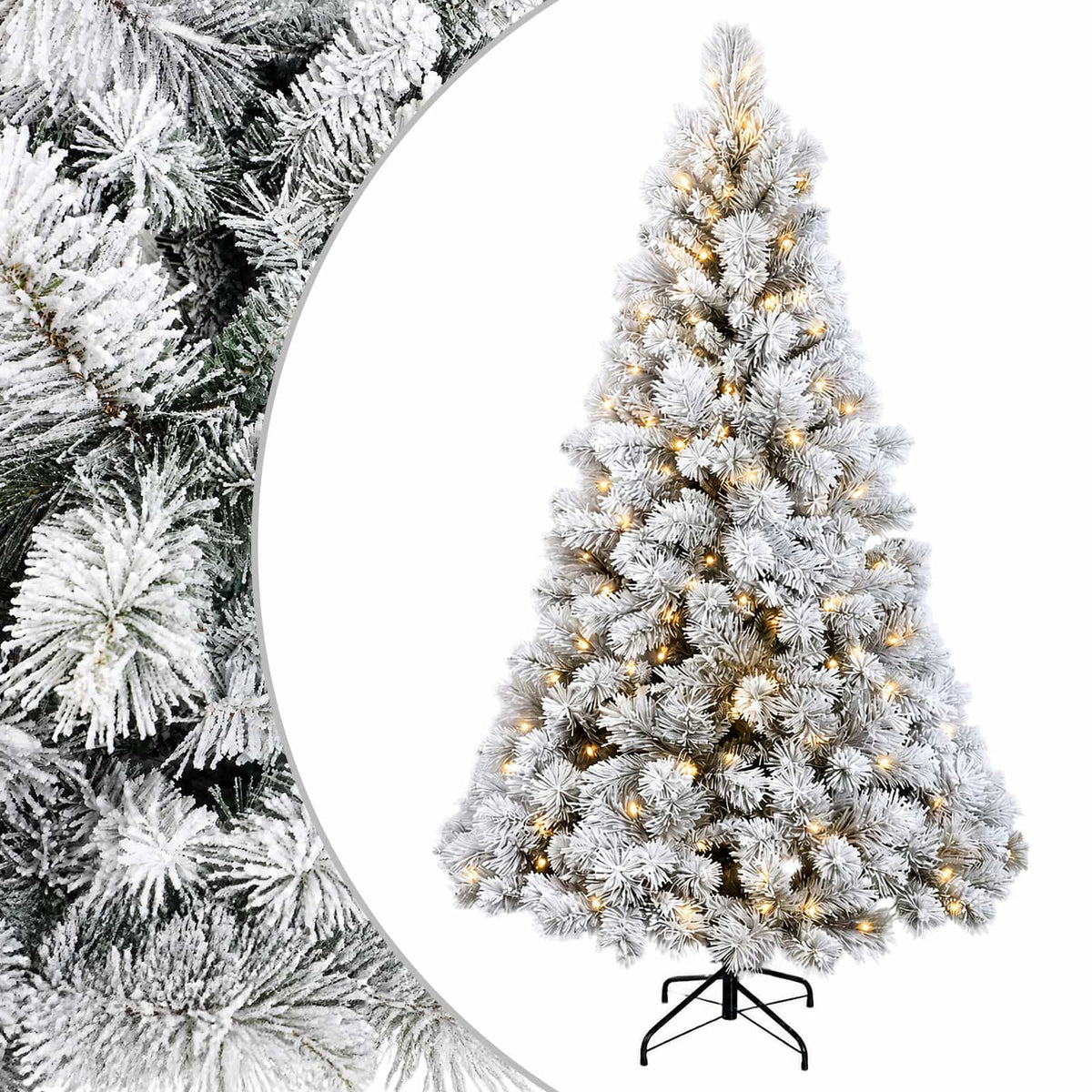 vidaXL Sztuczna choinka z zawiasami 240 cm 300 LED Ciepła biel