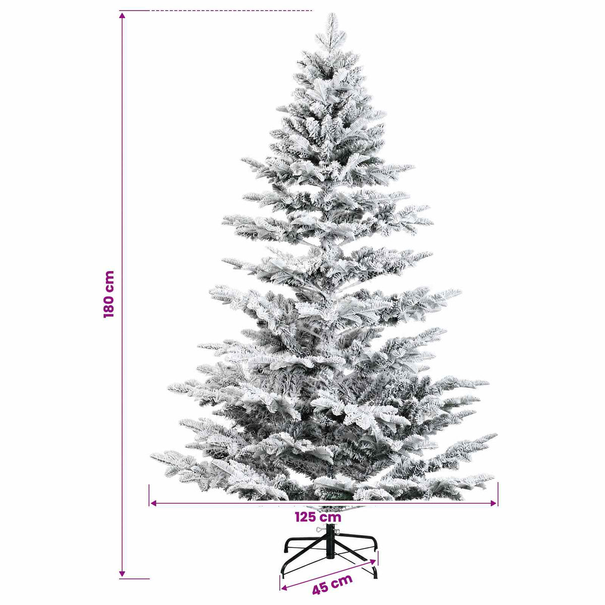 vidaXL Sztuczna choinka z zawiasami 180 cm 300 LED Ciepła biel