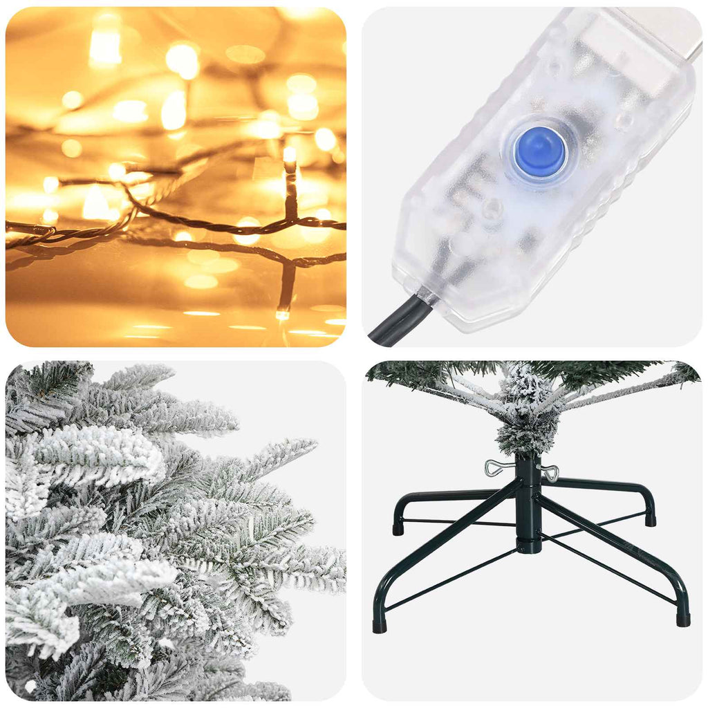 vidaXL Sztuczna choinka z zawiasami 210 cm 300 LED Ciepła biel