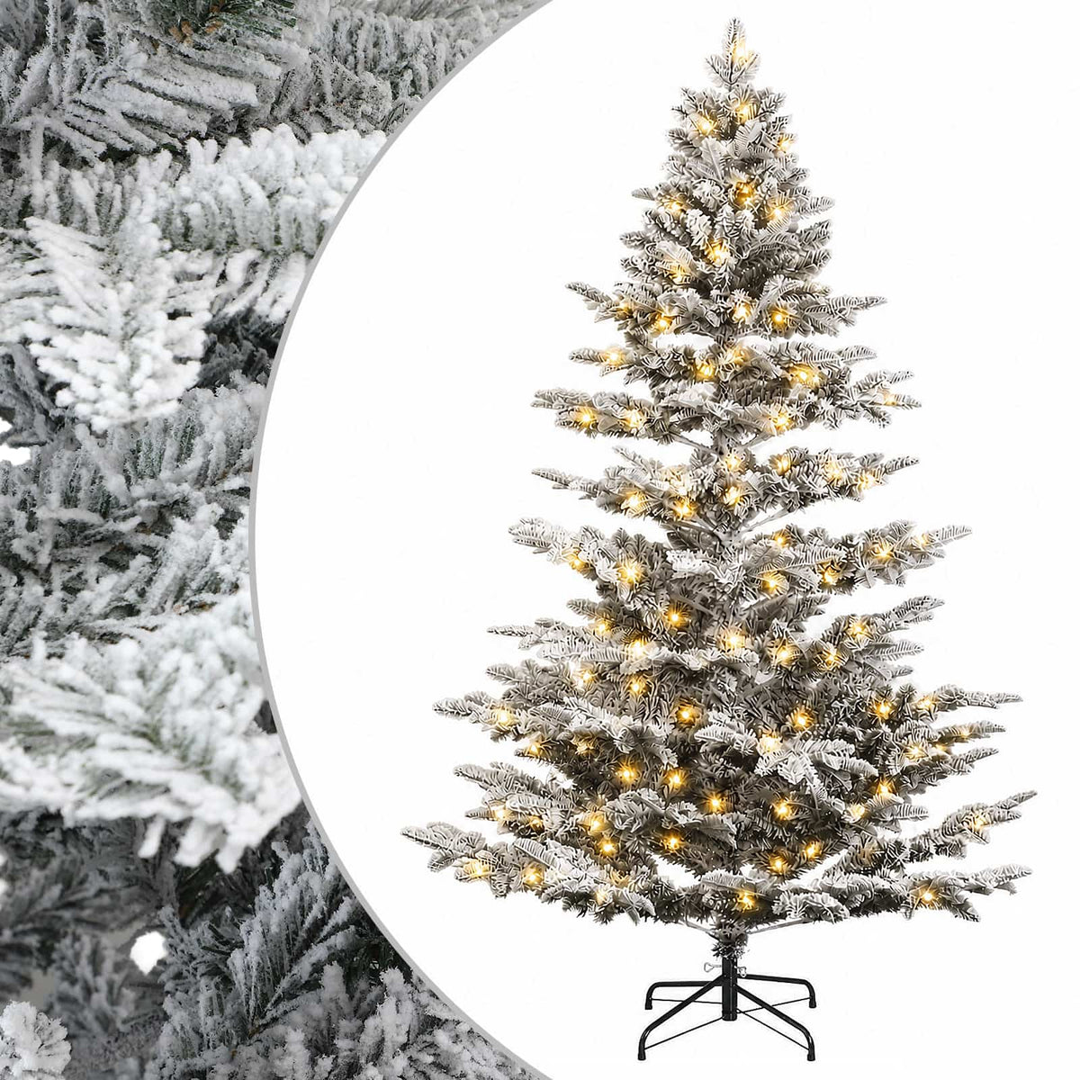 vidaXL Sztuczna choinka z zawiasami 240 cm 300 LED Ciepła biel