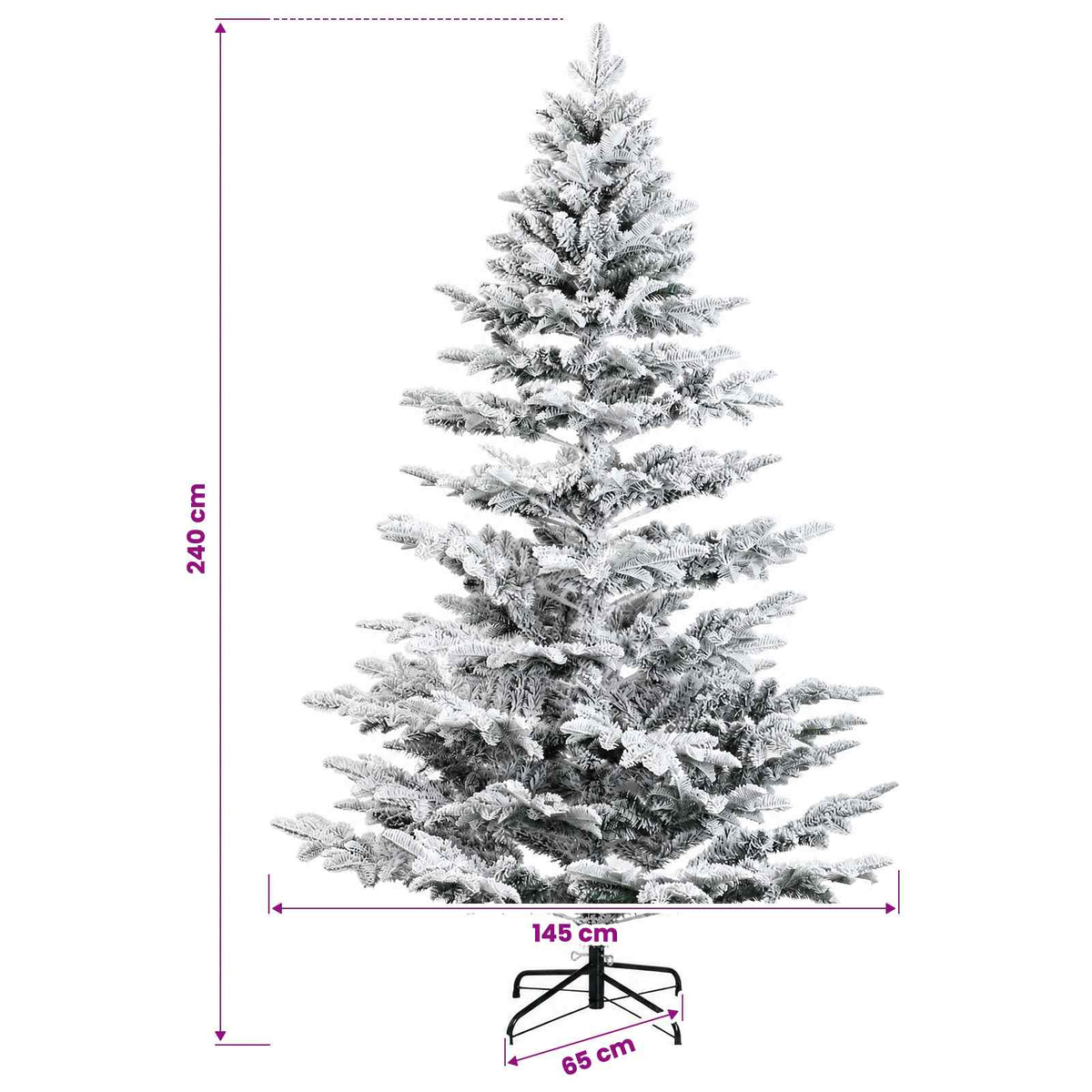 vidaXL Sztuczna choinka z zawiasami 240 cm 300 LED Ciepła biel
