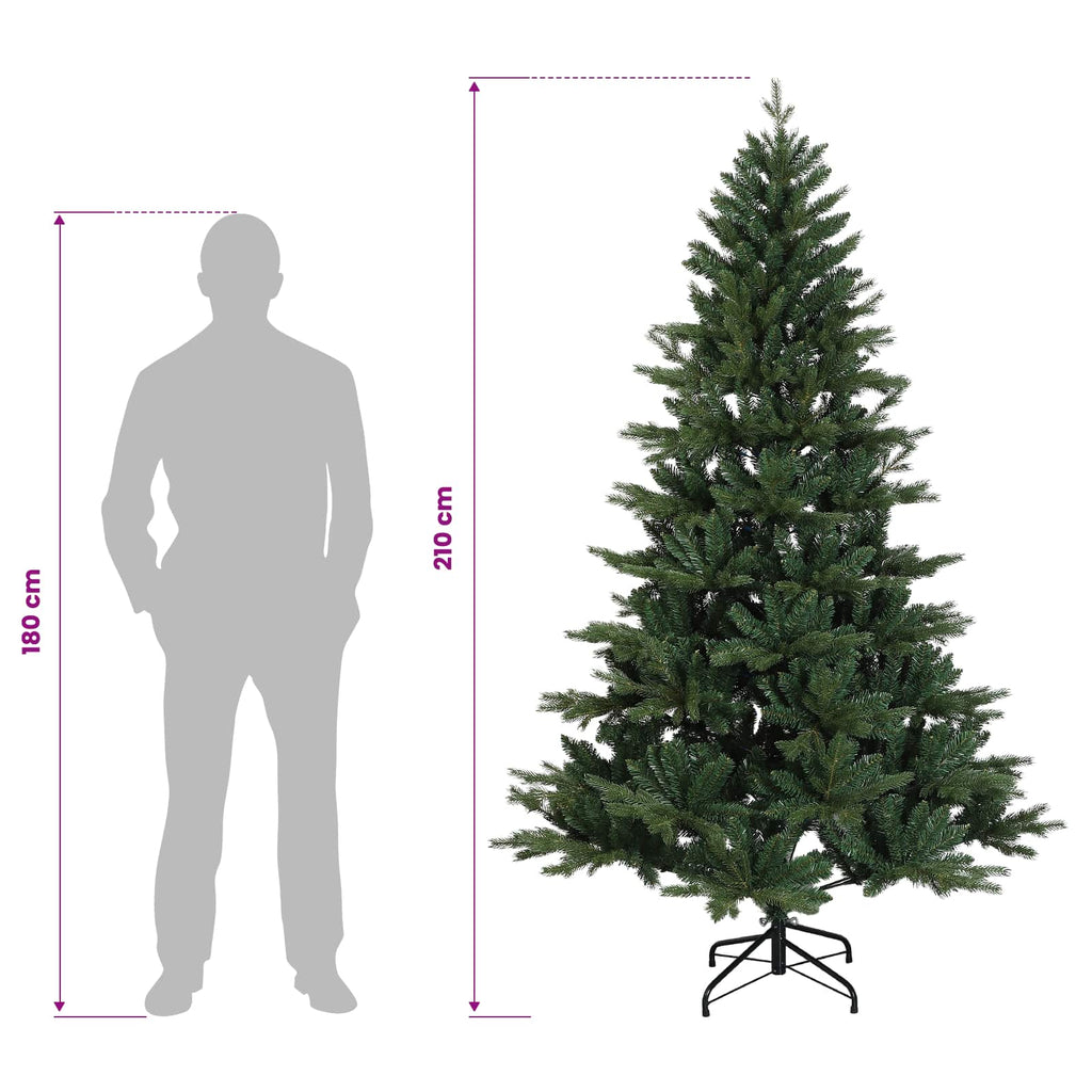 vidaXL Sztuczna choinka z zawiasami 210 cm 300 LED Ciepła biel