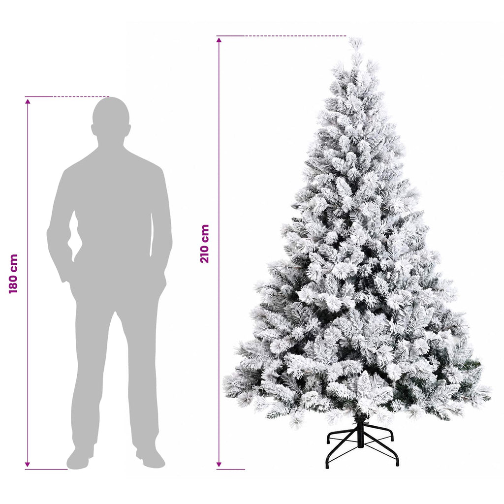 vidaXL Sztuczna choinka z zawiasami 210 cm 300 LED Ciepła biel