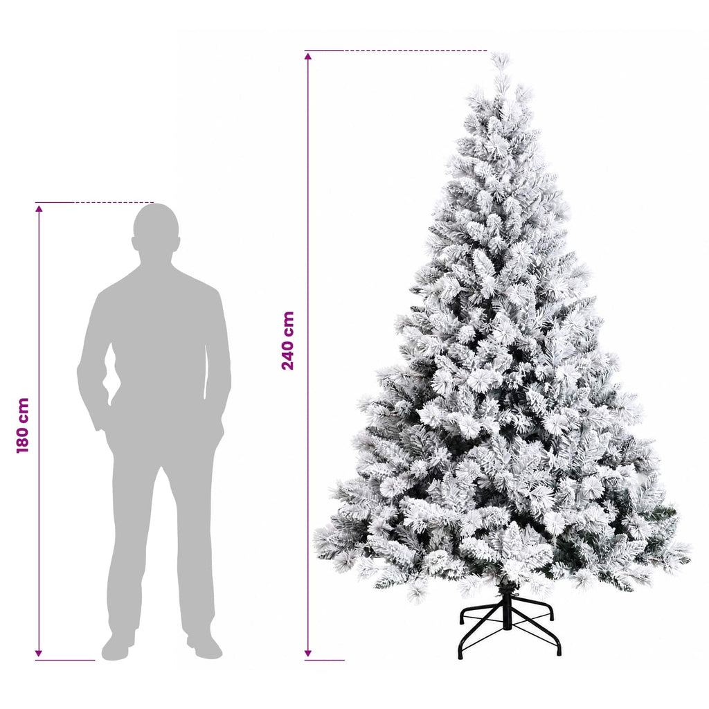 vidaXL Sztuczna choinka z zawiasami 240 cm 300 LED Ciepła biel