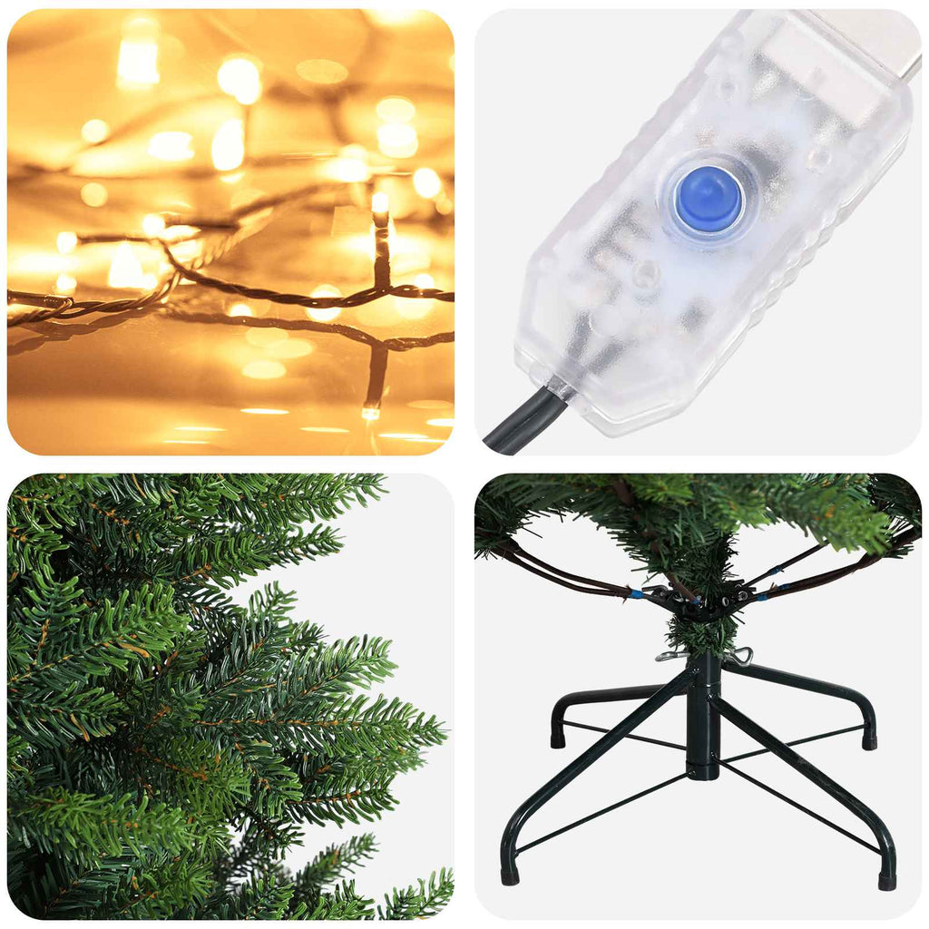 vidaXL Sztuczna choinka z zawiasami 180 cm 300 LED Ciepła biel