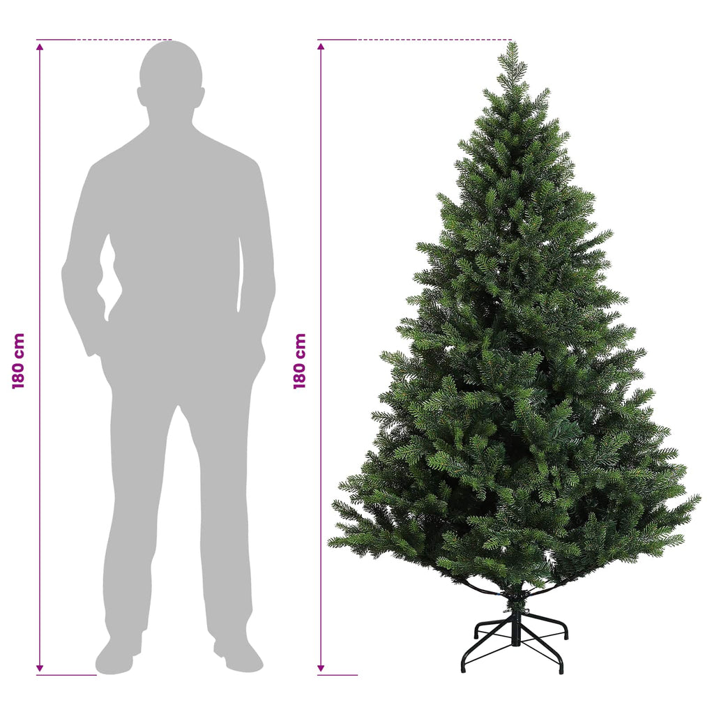 vidaXL Sztuczna choinka z zawiasami 180 cm 300 LED Ciepła biel