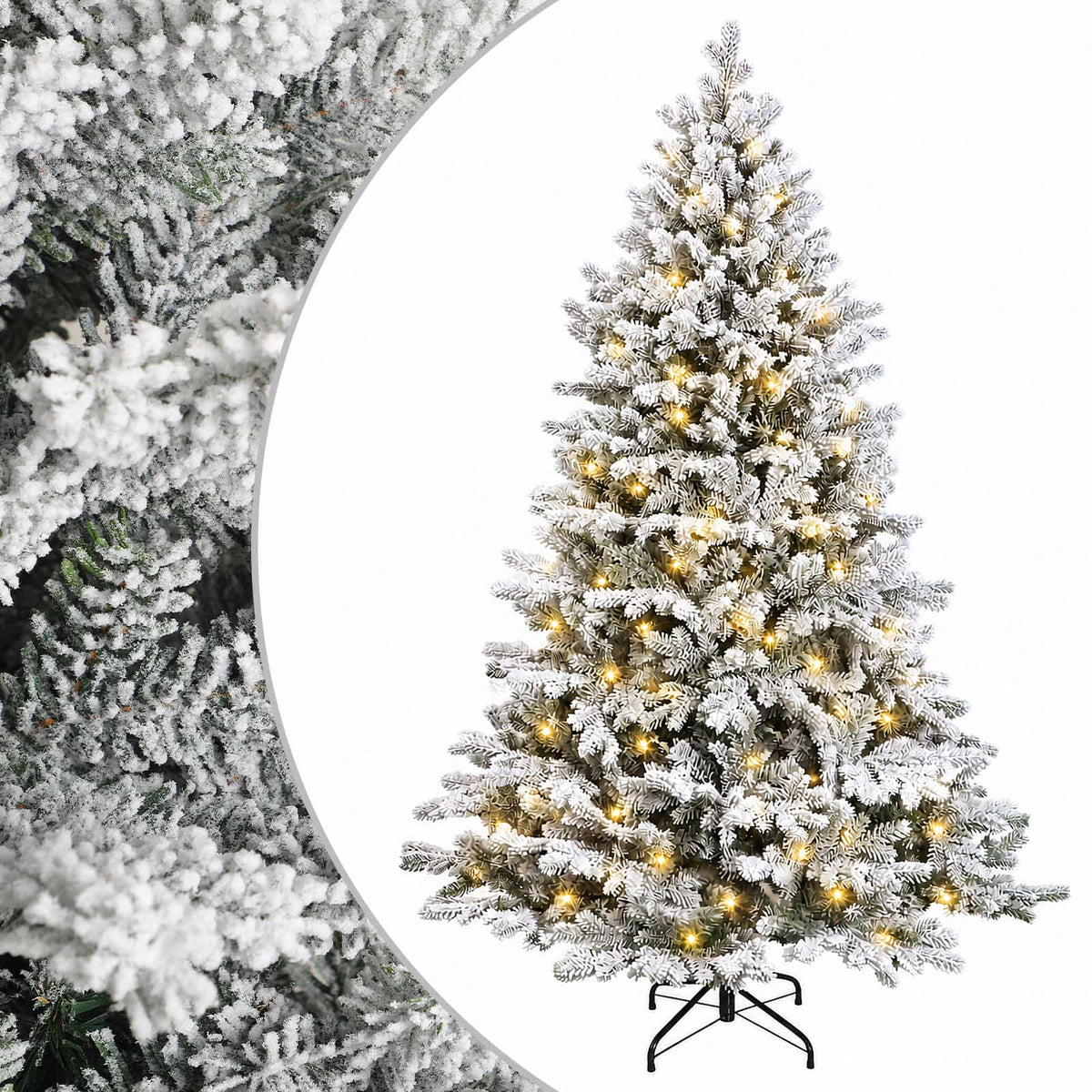 vidaXL Sztuczna choinka z zawiasami 210 cm 300 LED Ciepła biel